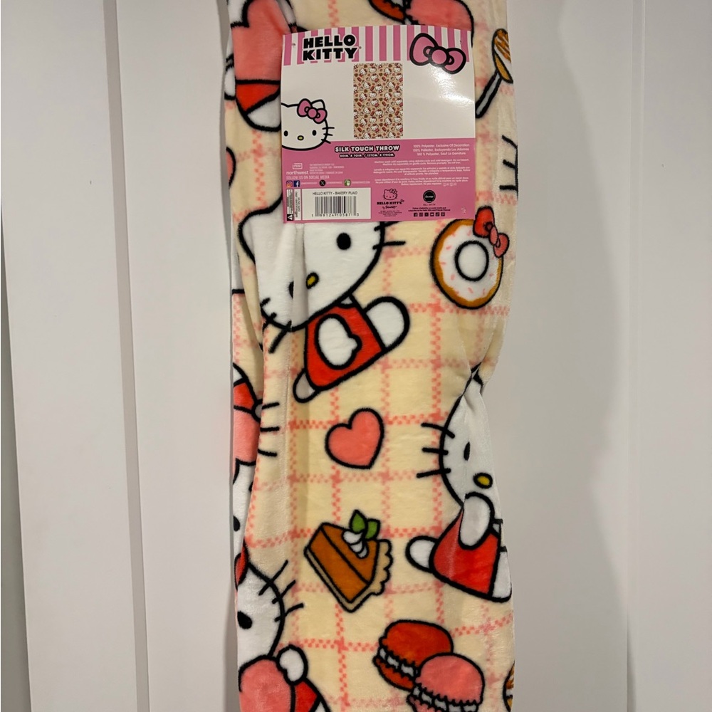 Hello Kitty Cream and Pink Throw Blanket